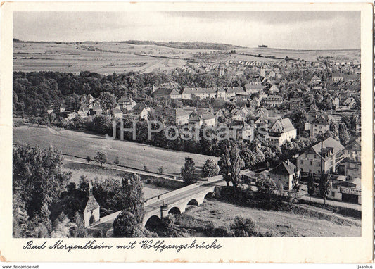 Bad Mergentheim mit Wolfgangsbrucke - bridge - Germany - used - JH Postcards