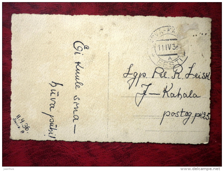 Easter card - fröhliche Ostern - circulated in Estonia 1936 - stamp removed - Germany - used - JH Postcards