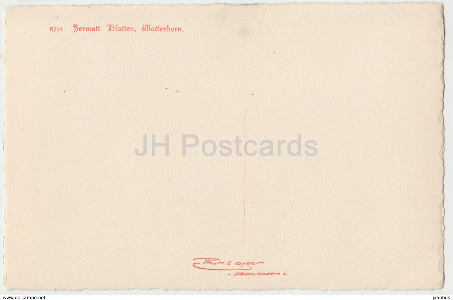 Zermatt - Blatten - Cervin - 6714 - Suisse - carte postale ancienne - inutilisée