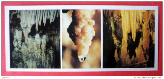 Navenahevskay cave - stalagmite - stalactite - Caves of ancient Colchis - Kutaisi - 1988 - USSR Georgia - unused - JH Postcards