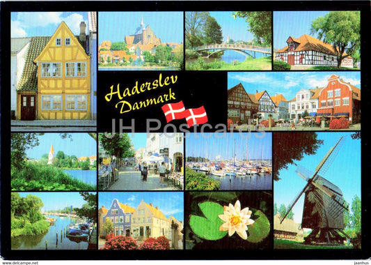 Haderslev - windmill - multiview - 1992 - Denmark - used - JH Postcards
