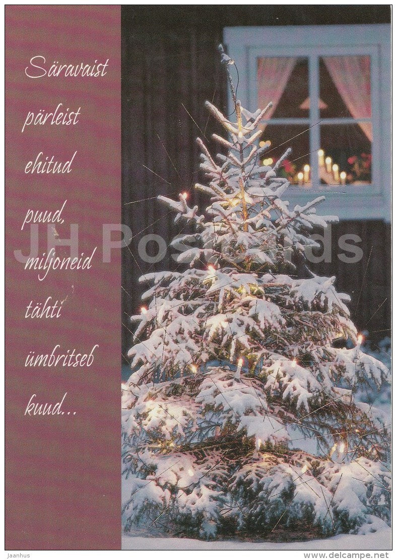 Christmas Greeting Card - fir tree - Estonia - used in 2000s - JH Postcards