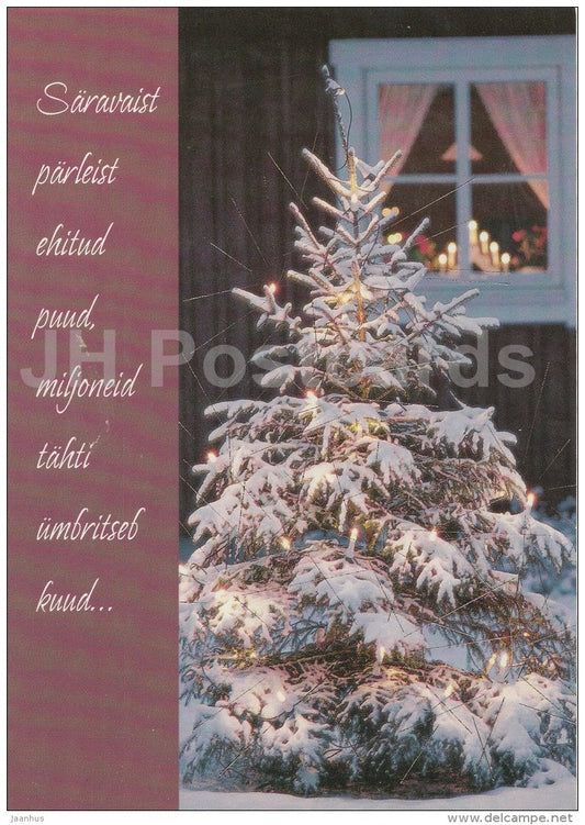 Christmas Greeting Card - fir tree - Estonia - used in 2000s - JH Postcards