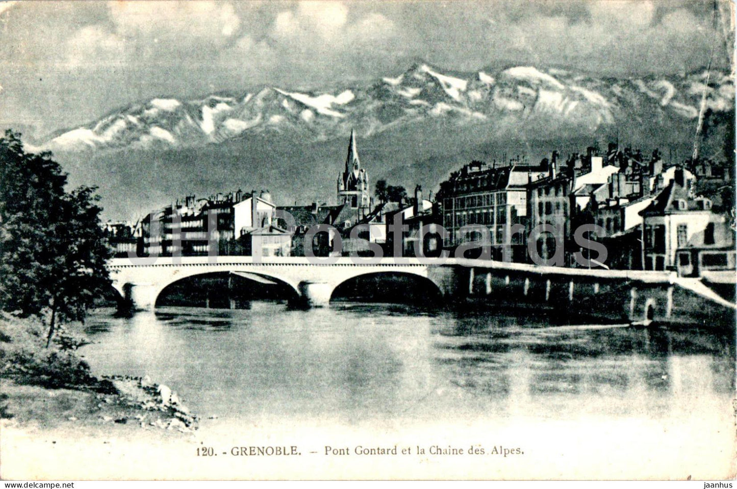 Grenoble - Pont Gontard et la Chaine des Alpes - 120 - old postcard - France - unused - JH Postcards