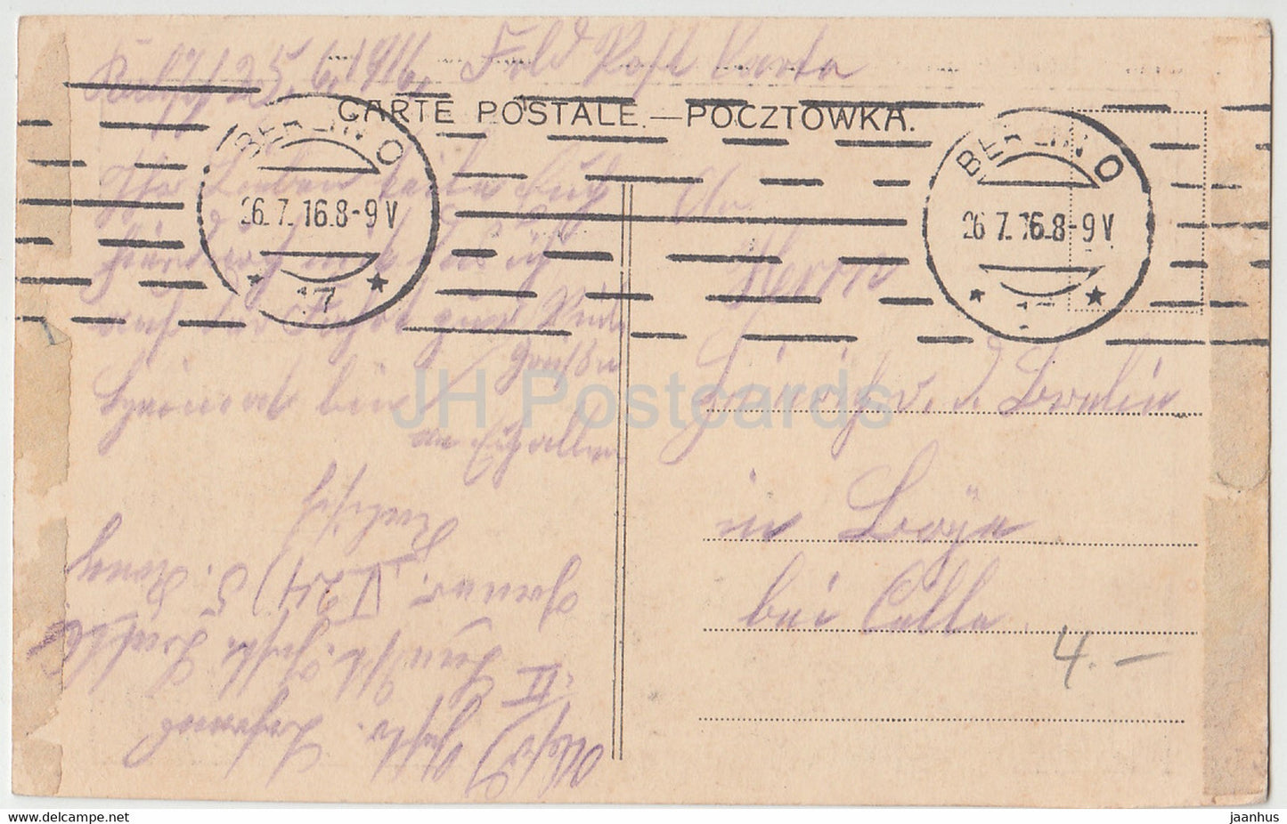 Straßenansicht - Feldpost - alte Postkarte - 1916 - Polen - gebraucht