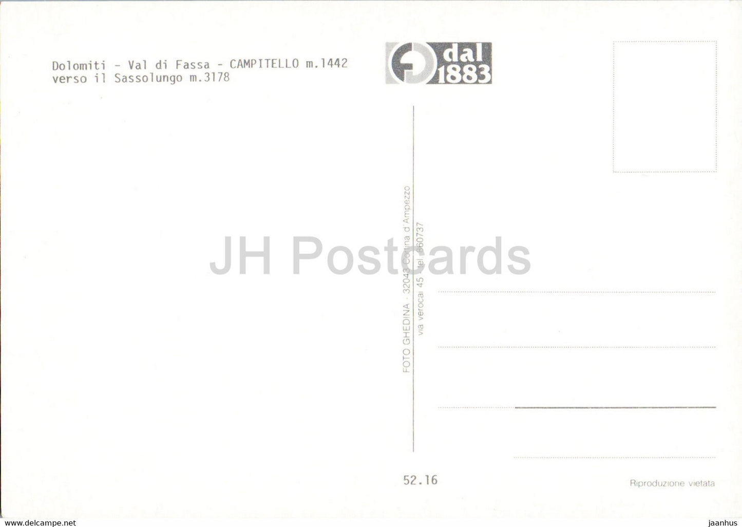 Campitello Val di Fassa - Dolomiti - Il Sassolungo - Italien - unbenutzt