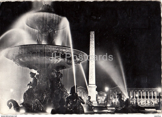 Paris - Les illuminations Place de la Concorde - 754 - France - 1968 - used - JH Postcards