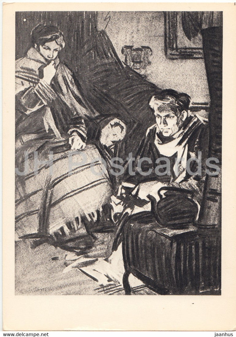 Works by Russian Writer Aleksey Tolstoy - The Road to Calvary - Dasha - illustration - 1965 - Russia USSR - unused - JH Postcards