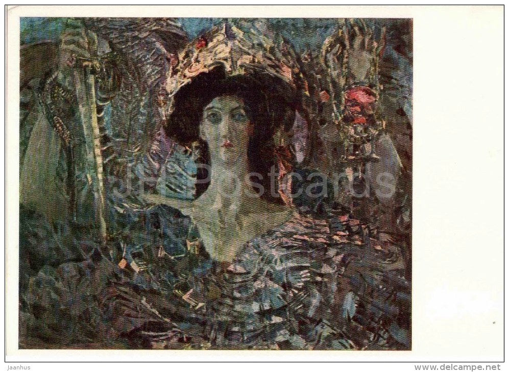 painting by M. Vrubel - Six-winged Seraph , 1904 - russian art - unused - JH Postcards
