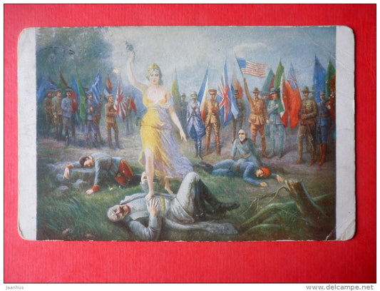painting by P. du Thoit . La Liberte - Liberty - Salon de Guerre A. N. Paris - 314 - circulated in Estonia Tallinn 1927 - JH Postcards
