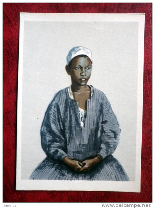 Painting by N.N. Zhukov - Boy from Cairo - art - card printed in 1958 - Russia - USSR - unused - JH Postcards