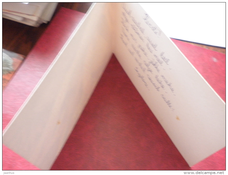 New Year Greeting card - belt of folk costume - Estonian zither - 1984 - Estonia USSR - used - JH Postcards