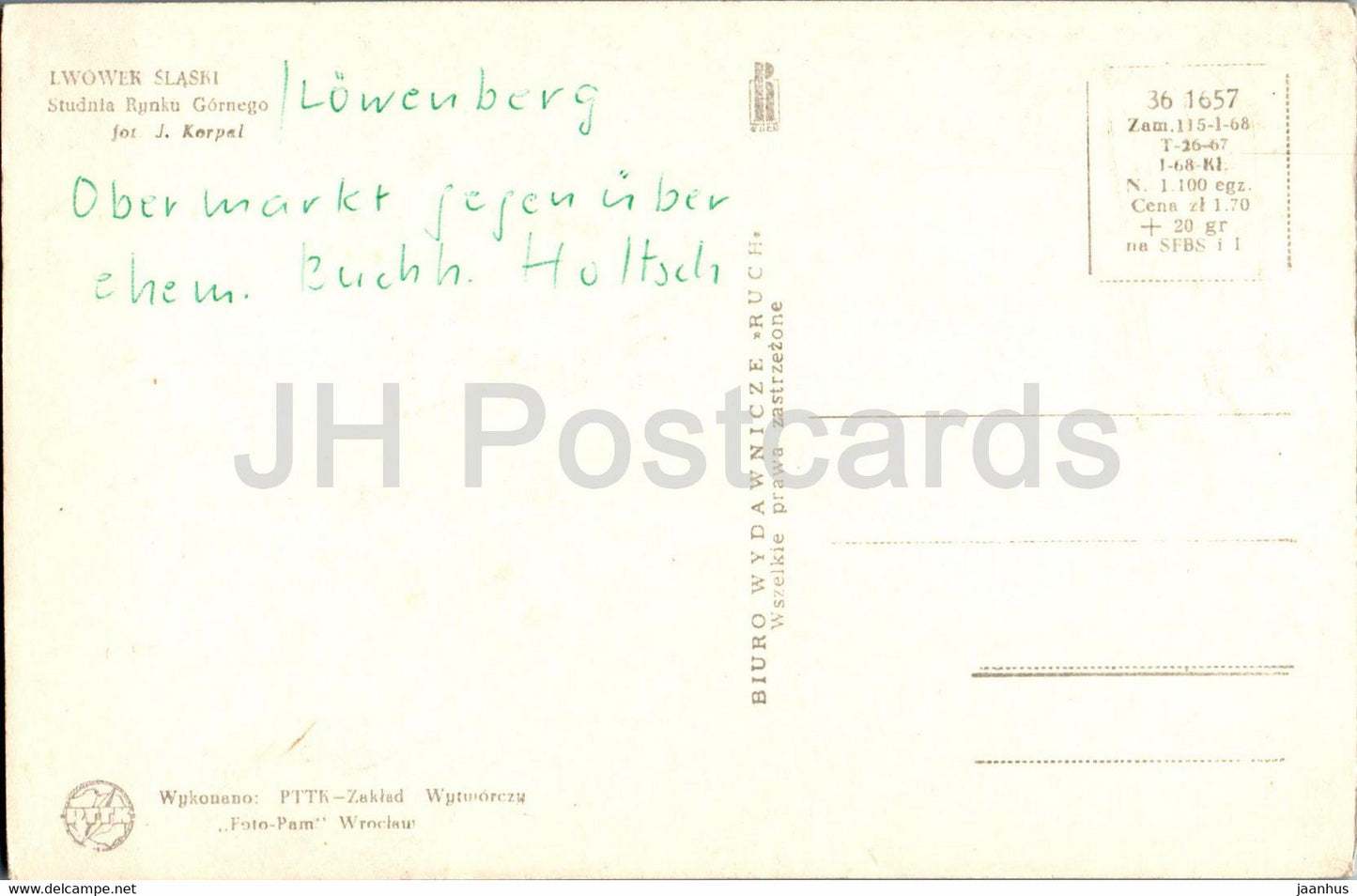 Lwowek Slaski - Studnia Rynku Gornego - Marktplatz - Polen - gebraucht