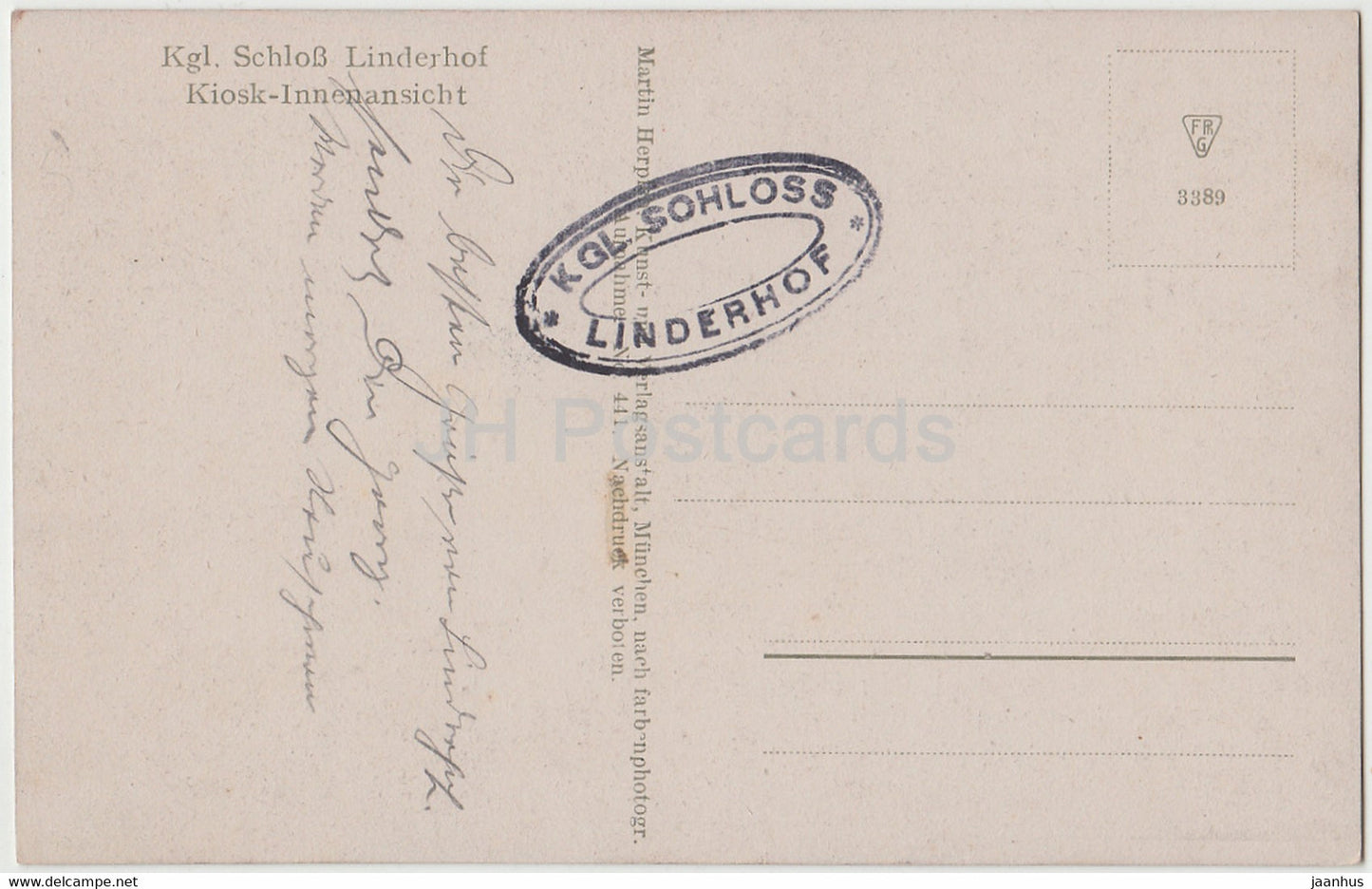 Kgl Schloss Linderhof - Kiosk innenansicht - castle - 441 - old postcard - Germany - used