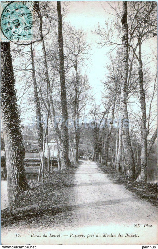 Bords du Loiret - Paysage pres du Moulin des Bechets - landscape - 158 - old postcard - France - used - JH Postcards