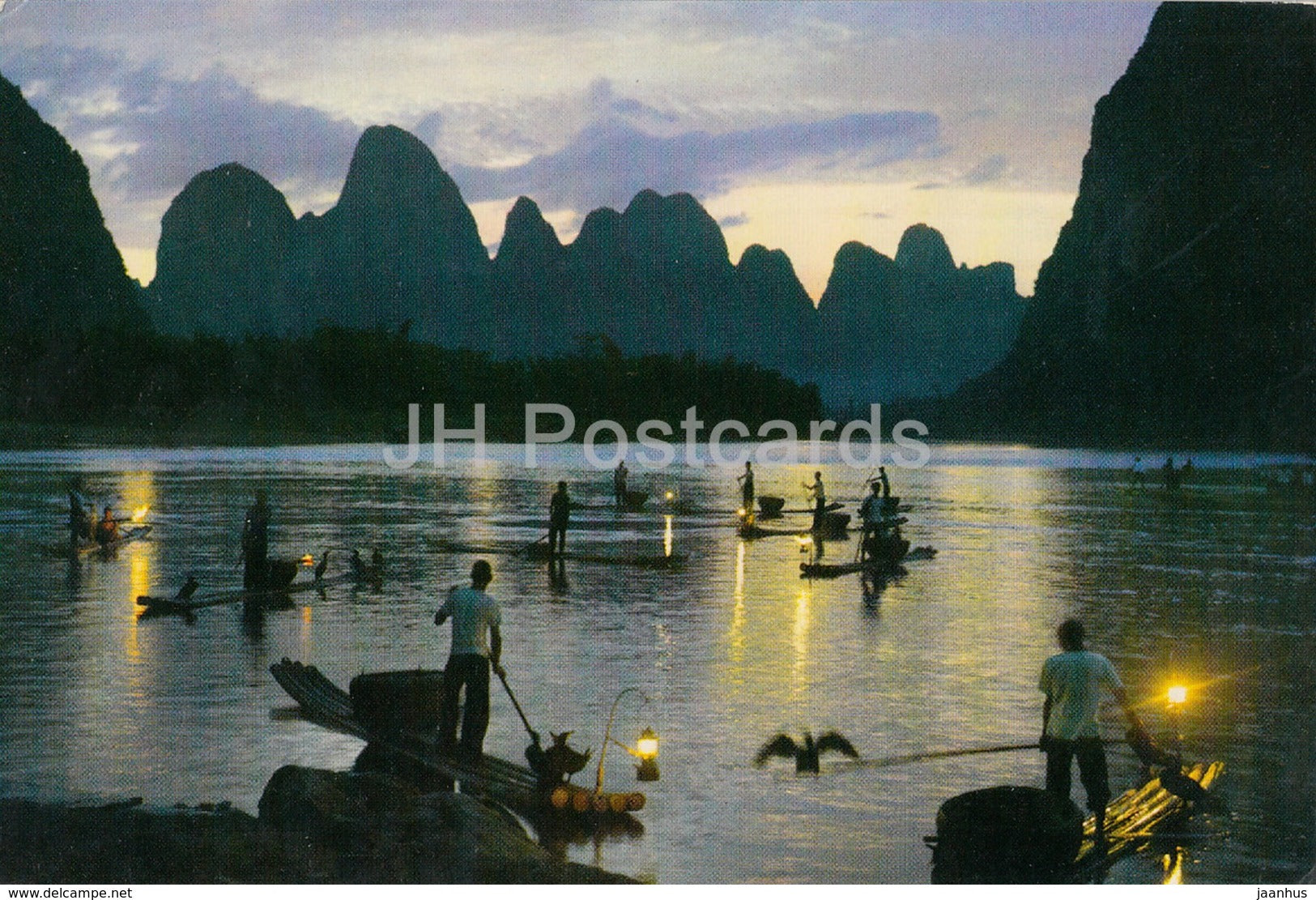 Kweilin - Guilin - Evening on Likiang River - cormorant fishing - 1973 - China - unused