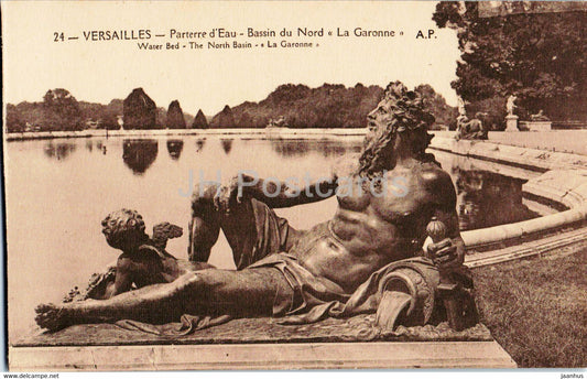 Versailles - Parterre d'Eau - Bassin du Nord - La Garonne - 24 - old postcard - France - unused - JH Postcards