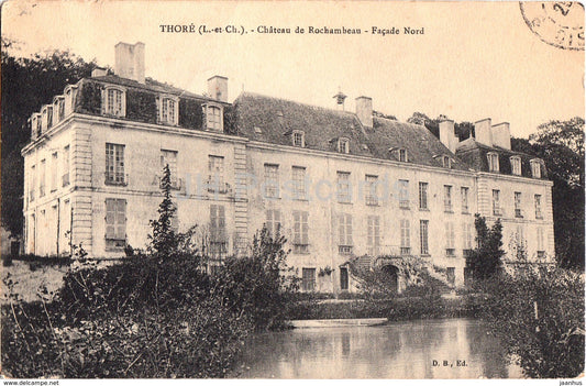 Thore - Loir et Cher - Chateau de Rochambeau - Facade Nord - castle - old postcard - France - used