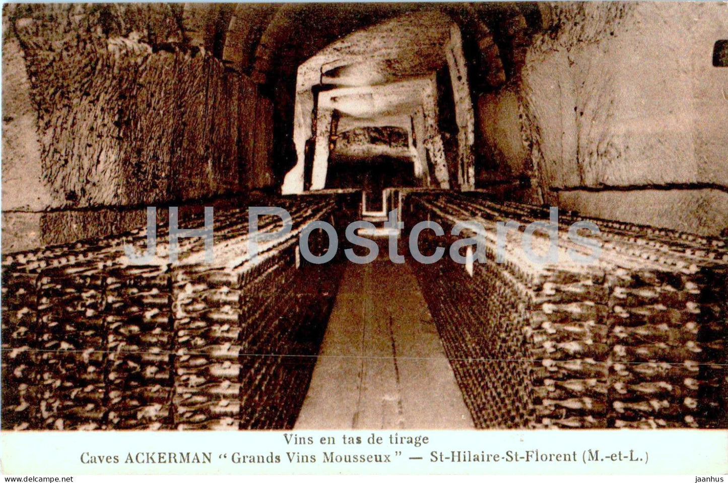 Caves Ackerman Grands Vins Mousseux - Saint Hilaire St Florent - wine - old postcard - France - unused - JH Postcards