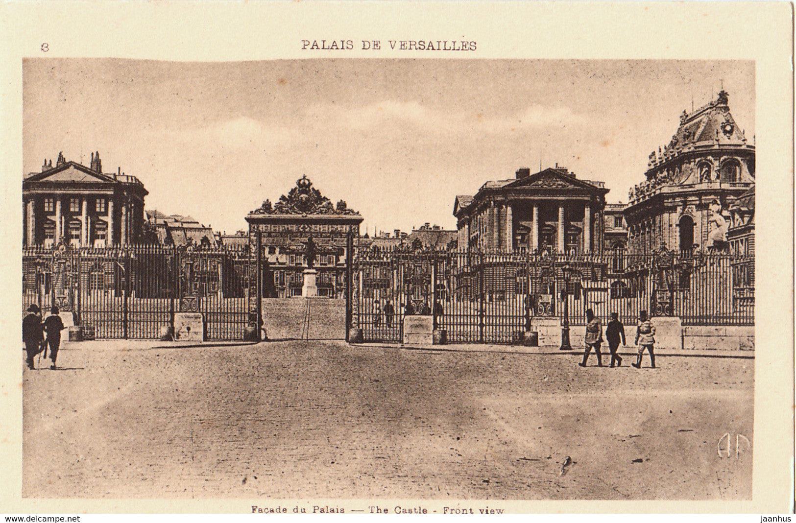 Palais de Versailles - Facade du Palais - The Castle - Front view - old postcard - 3 - France - unused - JH Postcards
