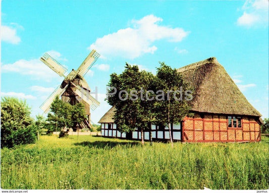 Schleswig Holsteinisches Freilichtmuseum - Bockmuhle von 1766 und Haus Storm - windmill - Germany - unused - JH Postcards