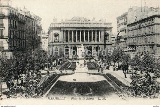Marseille - Place de la Bourse - old postcard - France - unused - JH Postcards