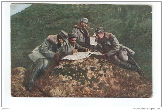 illustration by Koreffski - Geländestudium - site studies - WWI - soldiers - Serie 149 - old postcard  - unused - JH Postcards