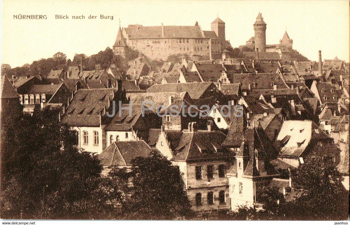 Nurnberg - Nuremberg - Blick nach der Burg - W. H. D. 7941 - old postcard - Germany - unused - JH Postcards