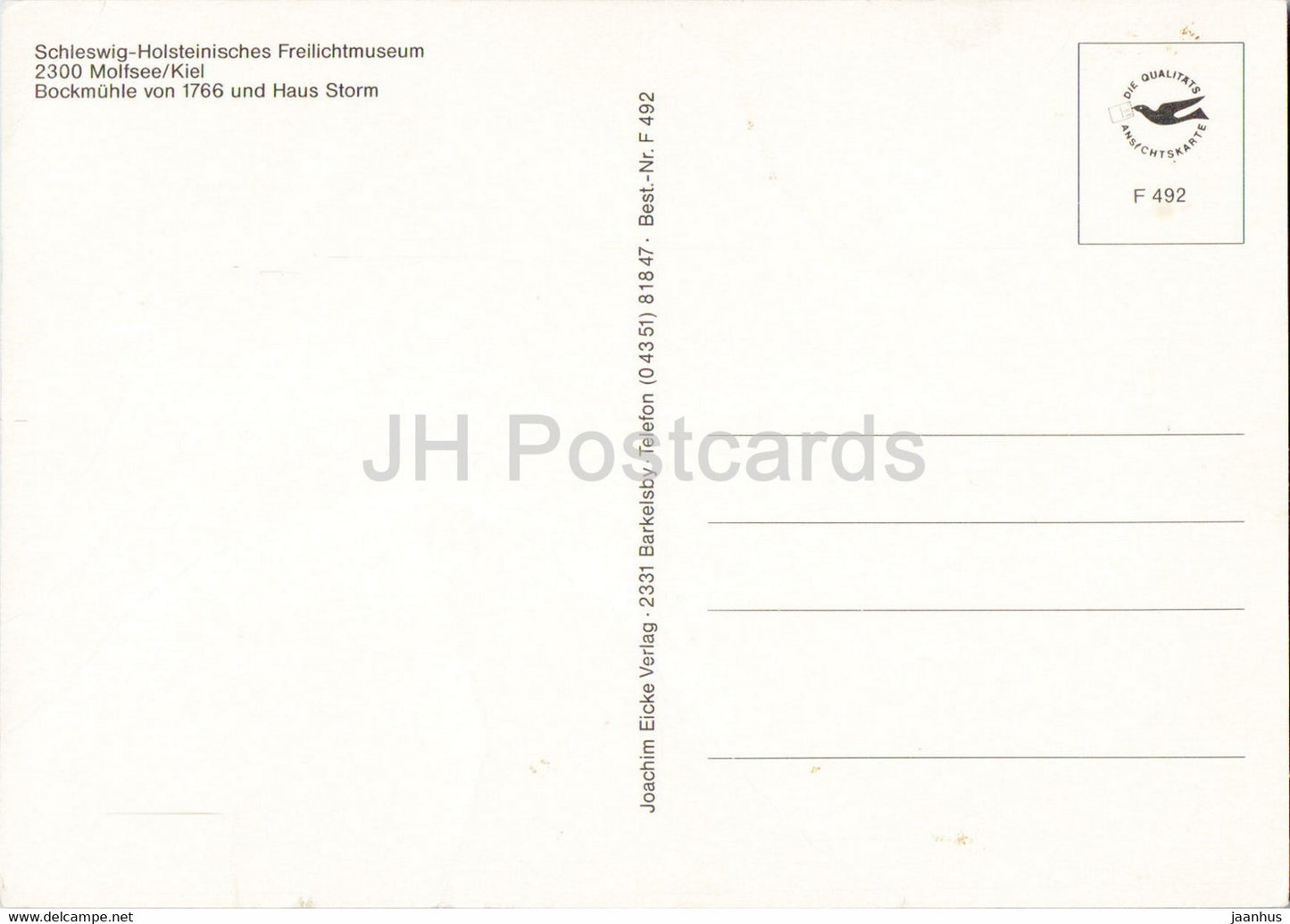 Schleswig Holsteinisches Freilichtmuseum - Bockmuhle von 1766 und Haus Storm - windmill - Germany - unused