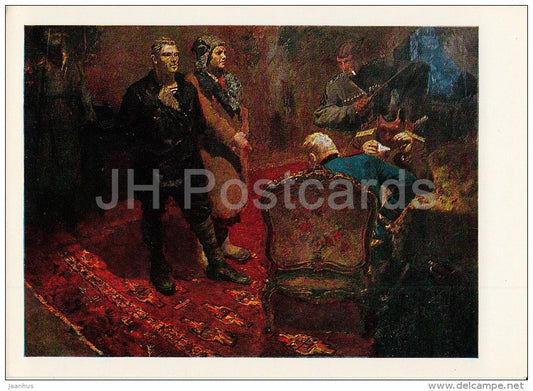 painting by B. Johanson - Interrogation of communists , 1933 - Russian art - 1976 - Russia USSR - unused - JH Postcards