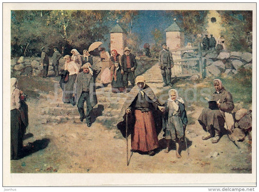 painting by Janis Rozentals - From Cemetery , 1897 - Latvian art - Russia USSR - 1985 - unused - JH Postcards