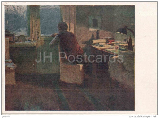 painting by M. Kupriyanov - Day is Breaking - russian art - unused - JH Postcards
