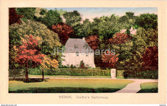 Weimar - Goethe's Gartenhaus - 2 - old postcard - Germany - used - JH Postcards