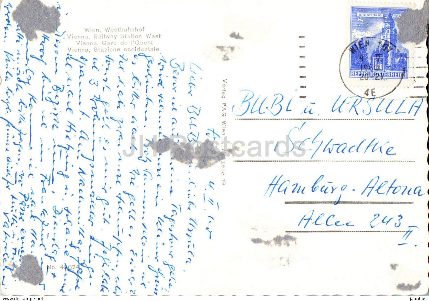 Vienna - Wien - Westbahnhof - Railway Station - tram - 1960 - Austria - used