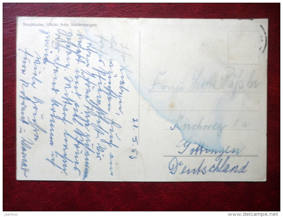 Utsikt fran Söderbergen - Stockholm - Sweden - used - JH Postcards