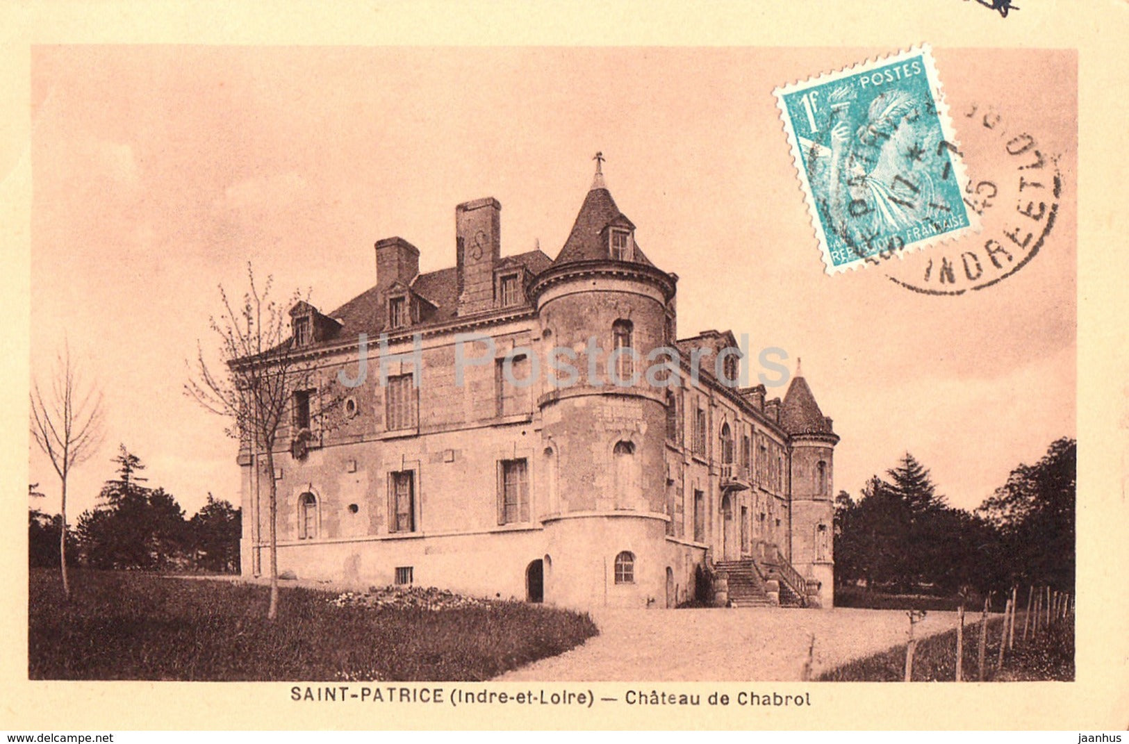 Saint Patrice - Chateau de Chabrol - castle - 26 - old postcard - 1945 - France - used - JH Postcards