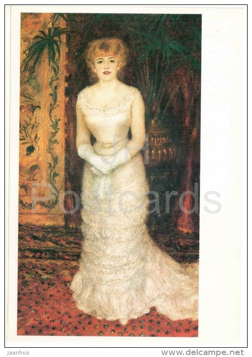 painting by Auguste Renoir - Portrait of actress Jeanne Samary - large format card - Impressionism - french art - unused - JH Postcards