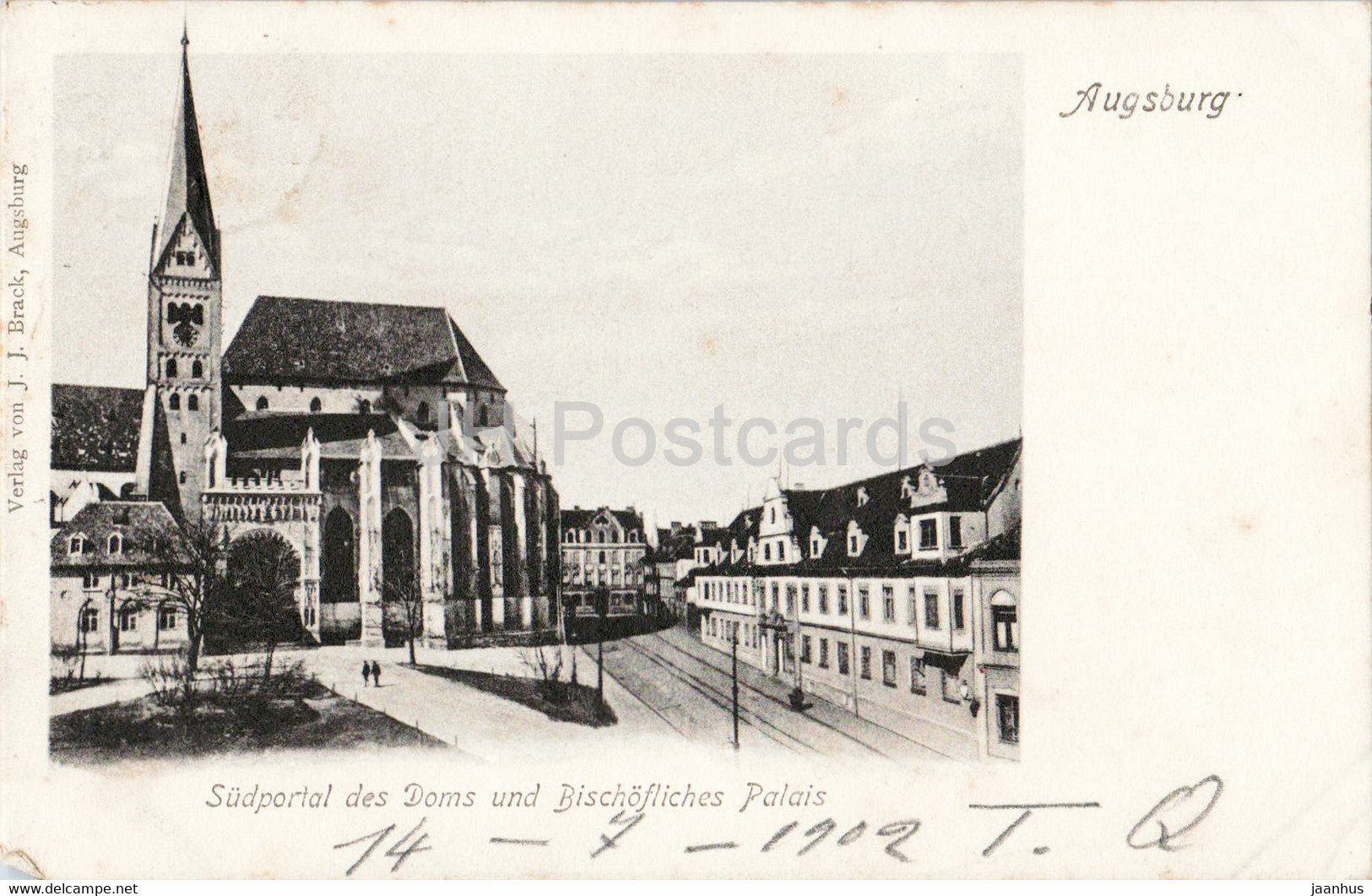Nurnberg - Nuremberg - Sudportal des Doms und Bischofliches Palais - old postcard - 1902 - Germany - used - JH Postcards