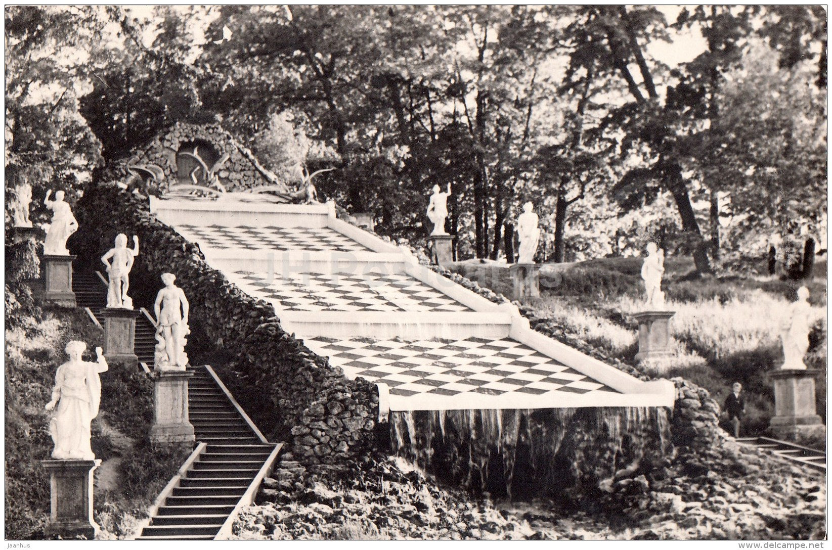 cascade Chess Hill - fountains - Petrodvorets - 1967 - Russia USSR - unused - JH Postcards