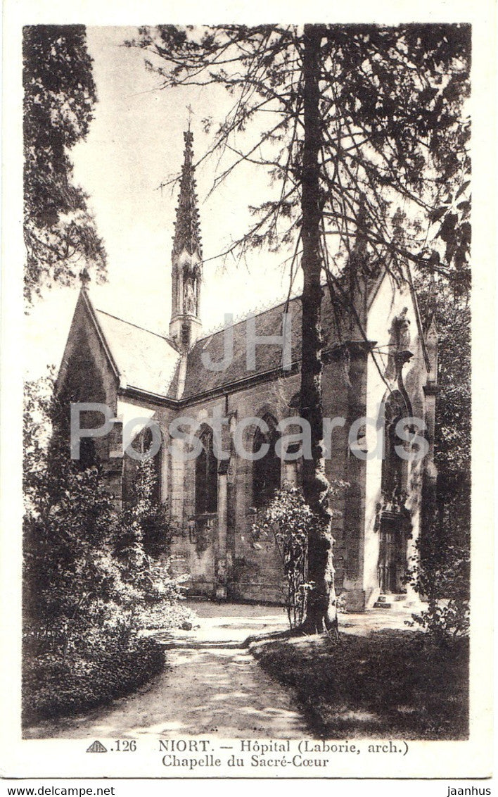 Niort - Hopital - Chapelle du Sacre Coeur - 126 - old postcard - France - unused - JH Postcards