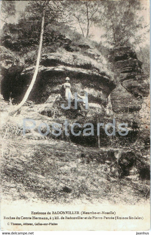 Environs de Badonviller - Roches du Comte Hermann - old postcard - France - used - JH Postcards