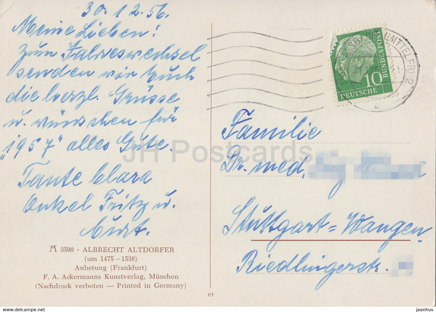 peinture d'Albrecht Altdorfer - Anbetung - Adoration - 3500 - 1956 - Art allemand - Allemagne - utilisé