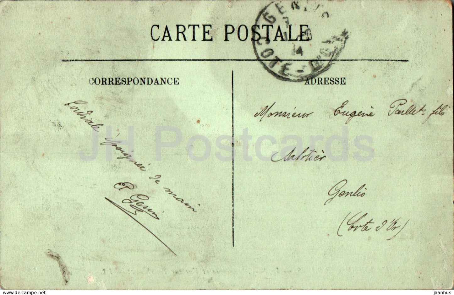 Bourbonne Les Bains - Le Parc - La Source et Vue sur Bourbonne - 24 - carte postale ancienne - 1914 - France - occasion 