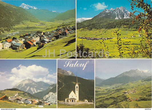 Salouf - Oberhalbstein Graubunden - Piz d'Err - Piz Toissa - Lenzerhorn - Pizz Mitgel - 1989 - Switzerland - used - JH Postcards