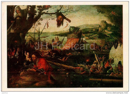 painting by Jan Mandijn - Landscape with St. Christopher - dutch art - unused - JH Postcards