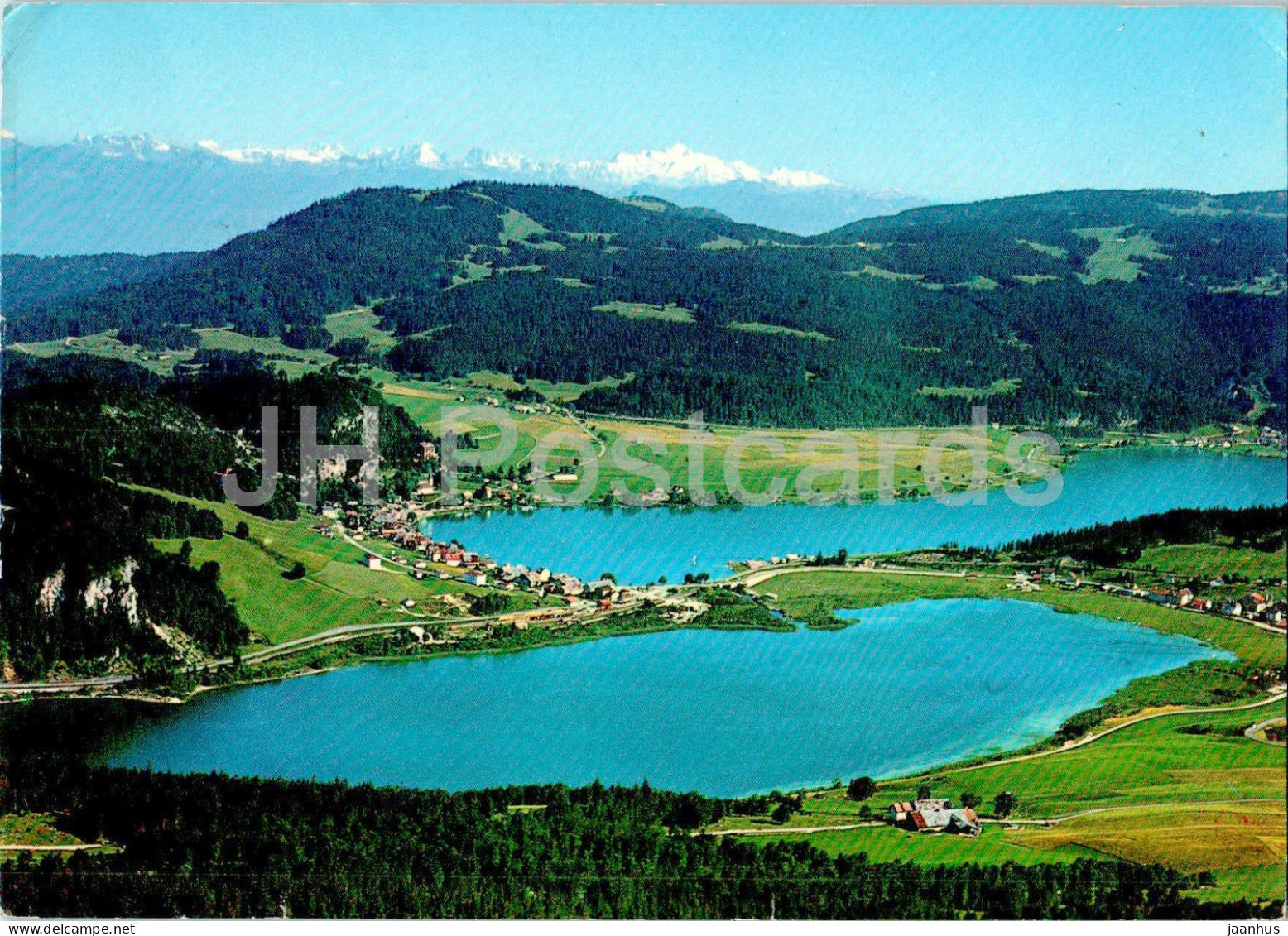 Le Pont - Lacs de Joux et Brenet - Mont Blanc et Dents du Midi - 12984 - 1971 - Switzerland - used - JH Postcards