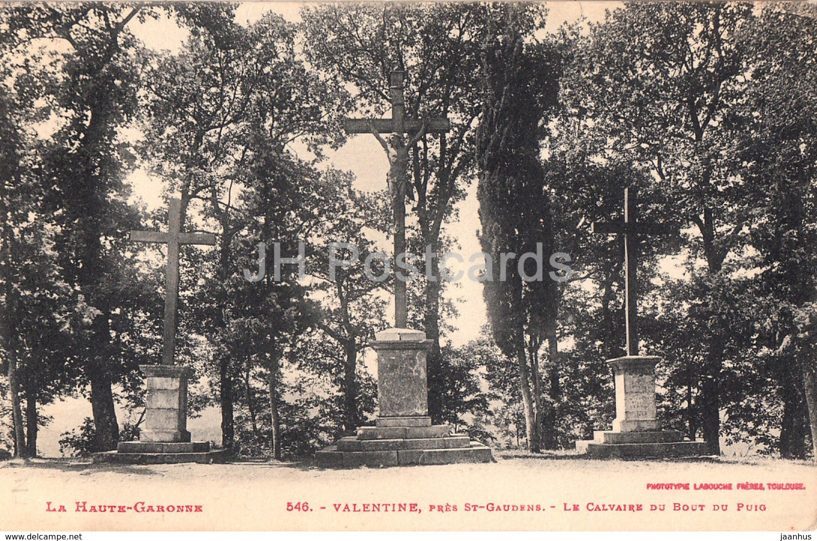 Valentine - Pres St Gaudens - Le Calvaire du Bout du Puig - 546 - 1918 - old postcard - France - used - JH Postcards