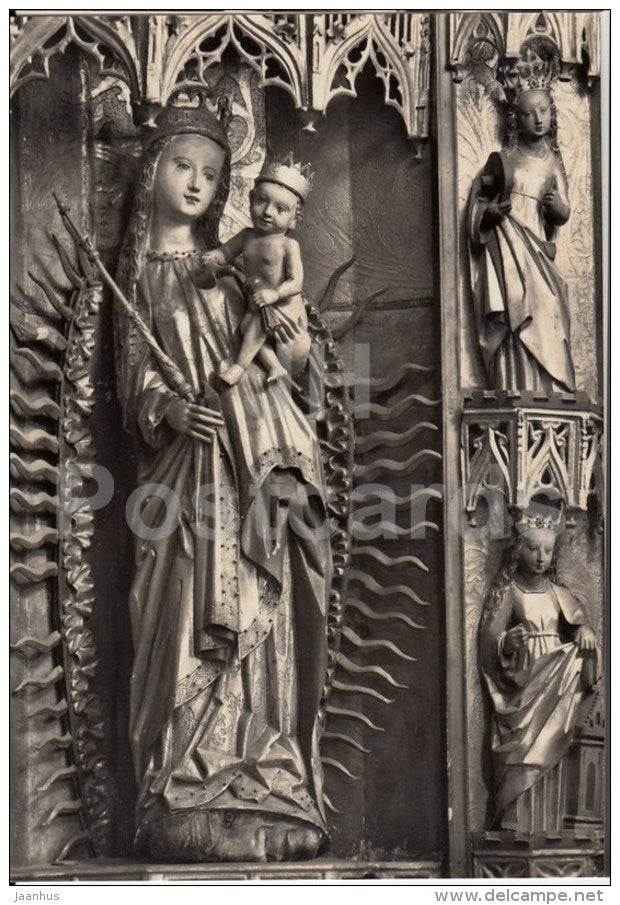 The Holy Virgin Altar , Spisska Sobota , detail - Gothic Sculpture of Slovakia - 1967 - Czechoslovakia - unused - JH Postcards