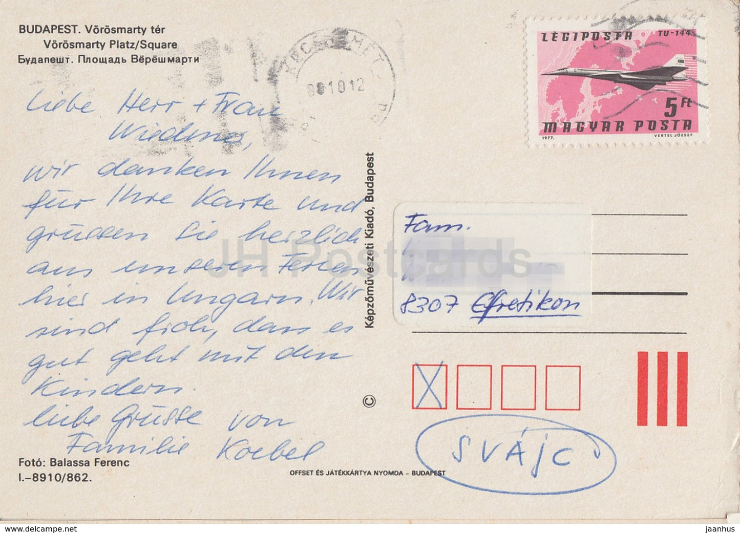 Budapest - Place Vorosmarty - 1988 - Hongrie - occasion