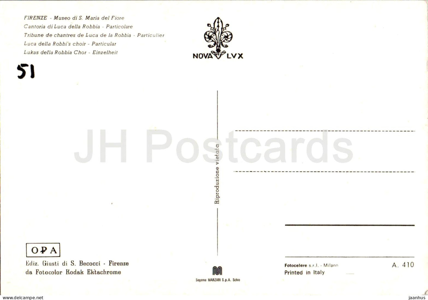 Firenze - Museo di S Maria del Fiore - Cantoria di Luca della Robbia - choir - 410 - Italy - used